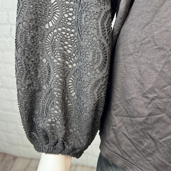 Michael Kors Black Crochet Long Sleeve Top Plus Size 1X - Picture 7 of 7